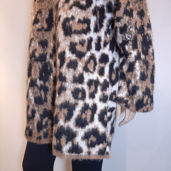 Anthropologie Leopard Tunic Sweater mohair blend LINEAMAGLIA 1X - Picture 6 of 10